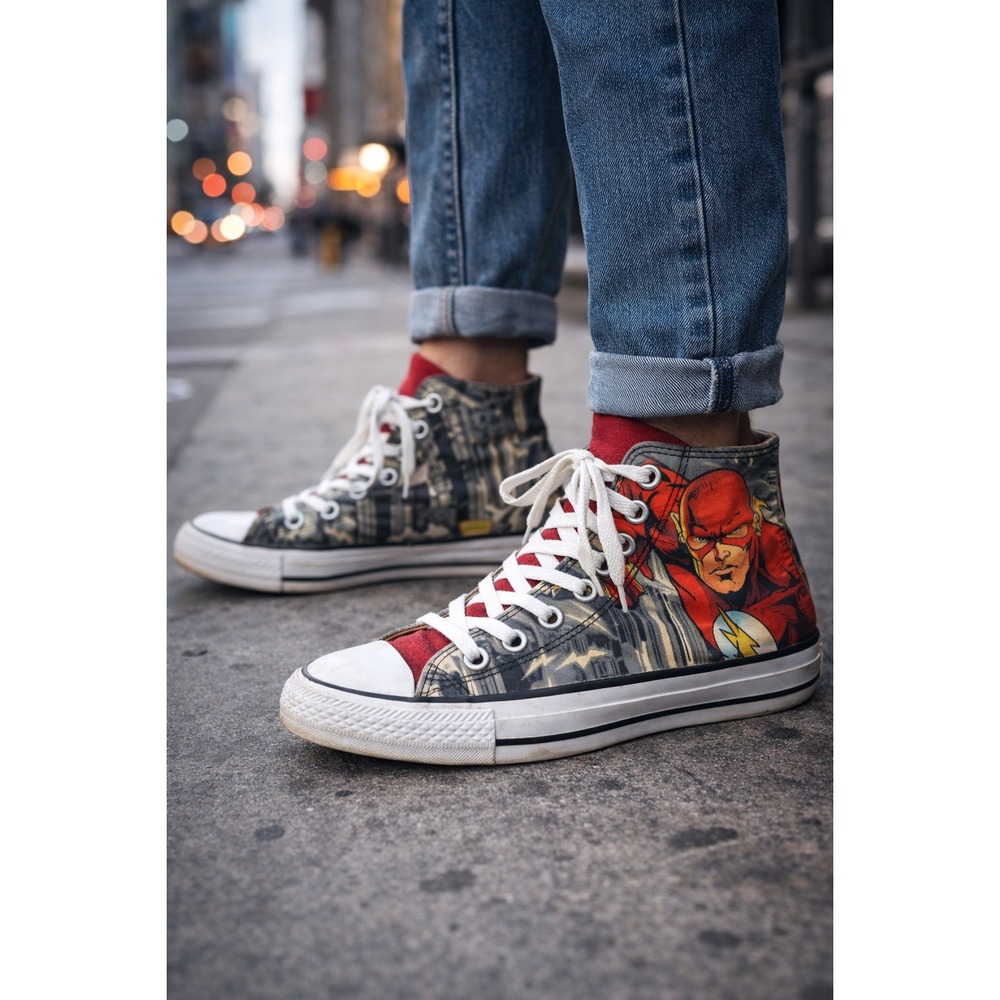 Converse DC Comics Flash Chuck‎ Taylor High Top Mens 6 Womens 8 Sneaker